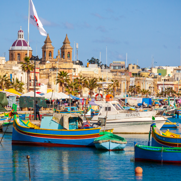 Malta boats near Valletta