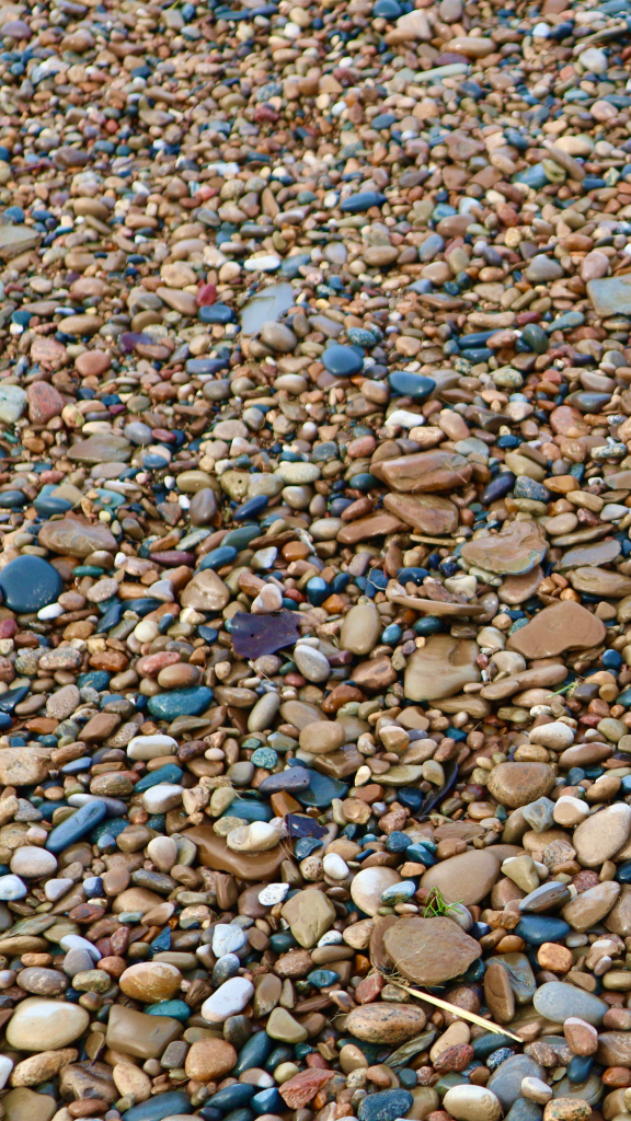 rocks and pebbles along shore