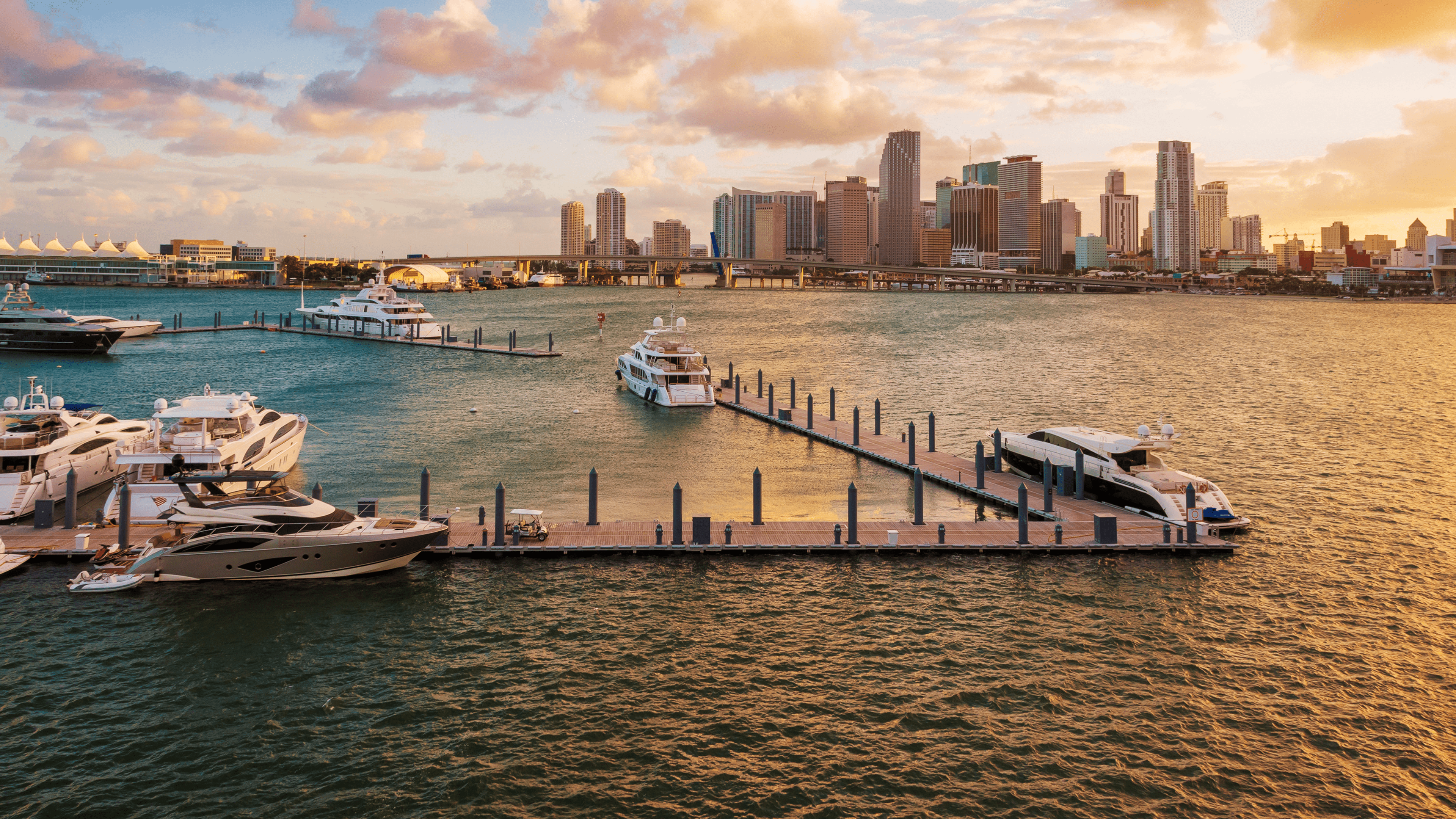 Florida skyline with boat and water
