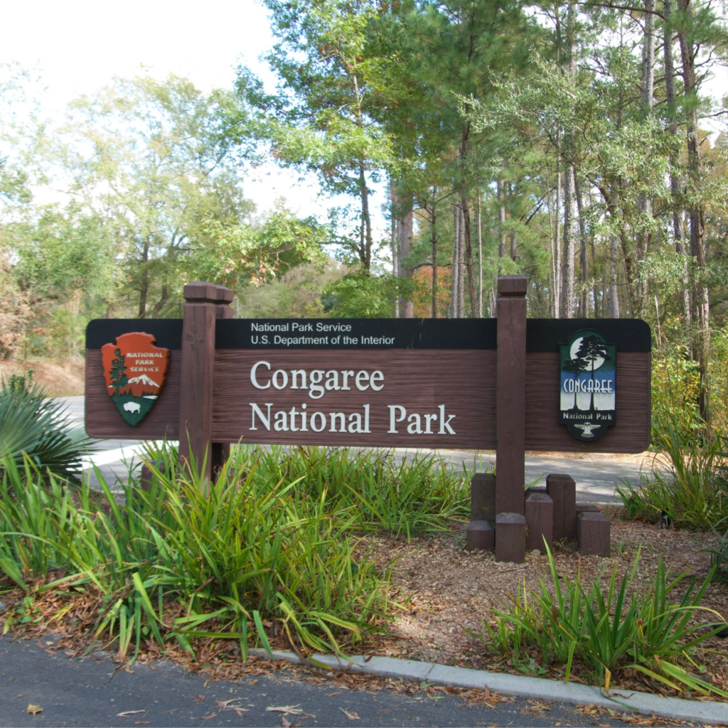 official sign for congaree national Park