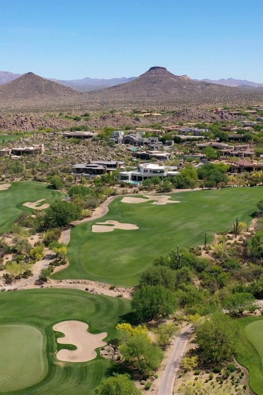 drone shot of troon north golf club in Arizona travel