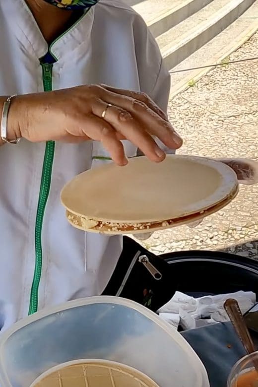 large wafer with sweet filling inside this Colombian Obleas recipe