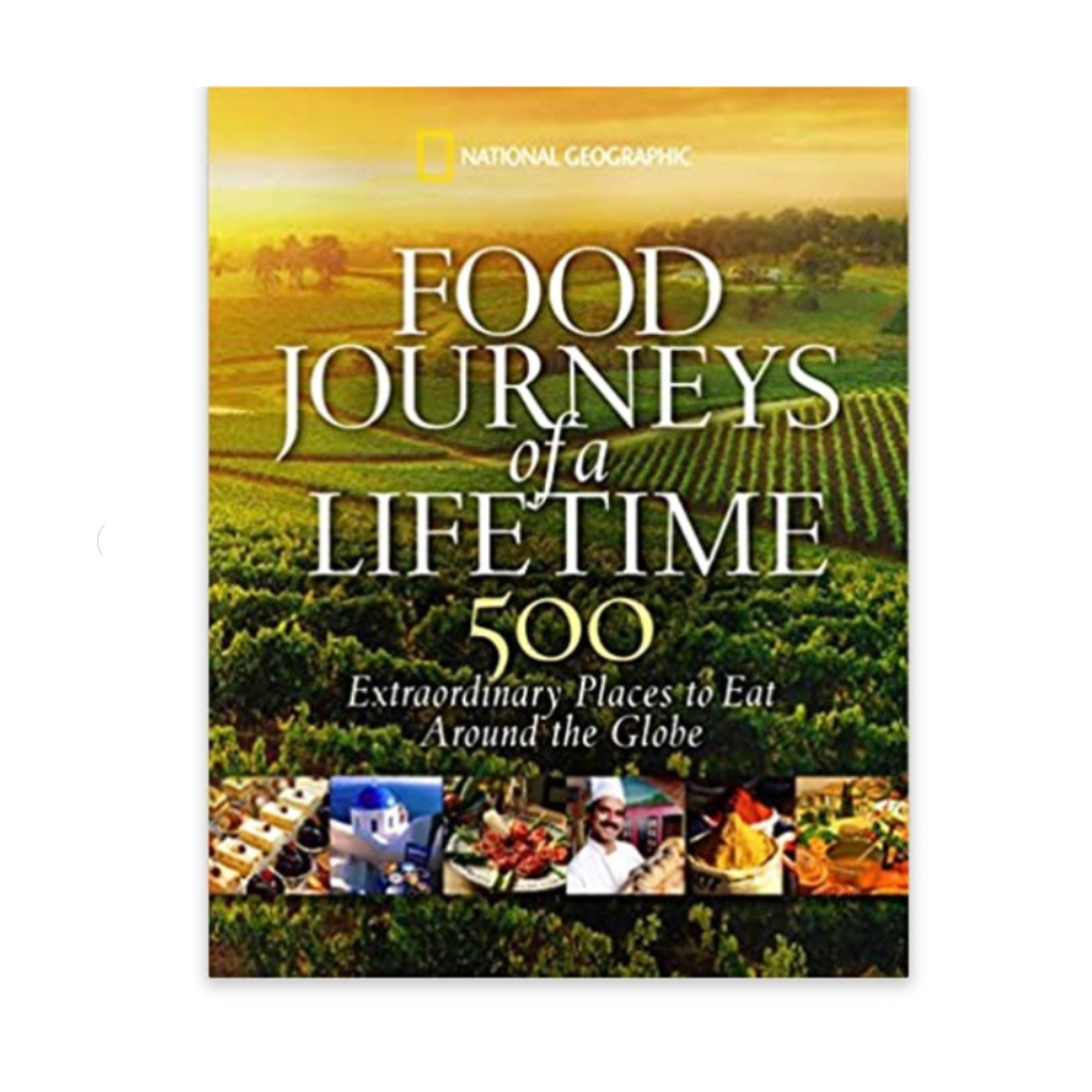 Hardback book of best food journeys of a lifetime makes best retirement gift idea
