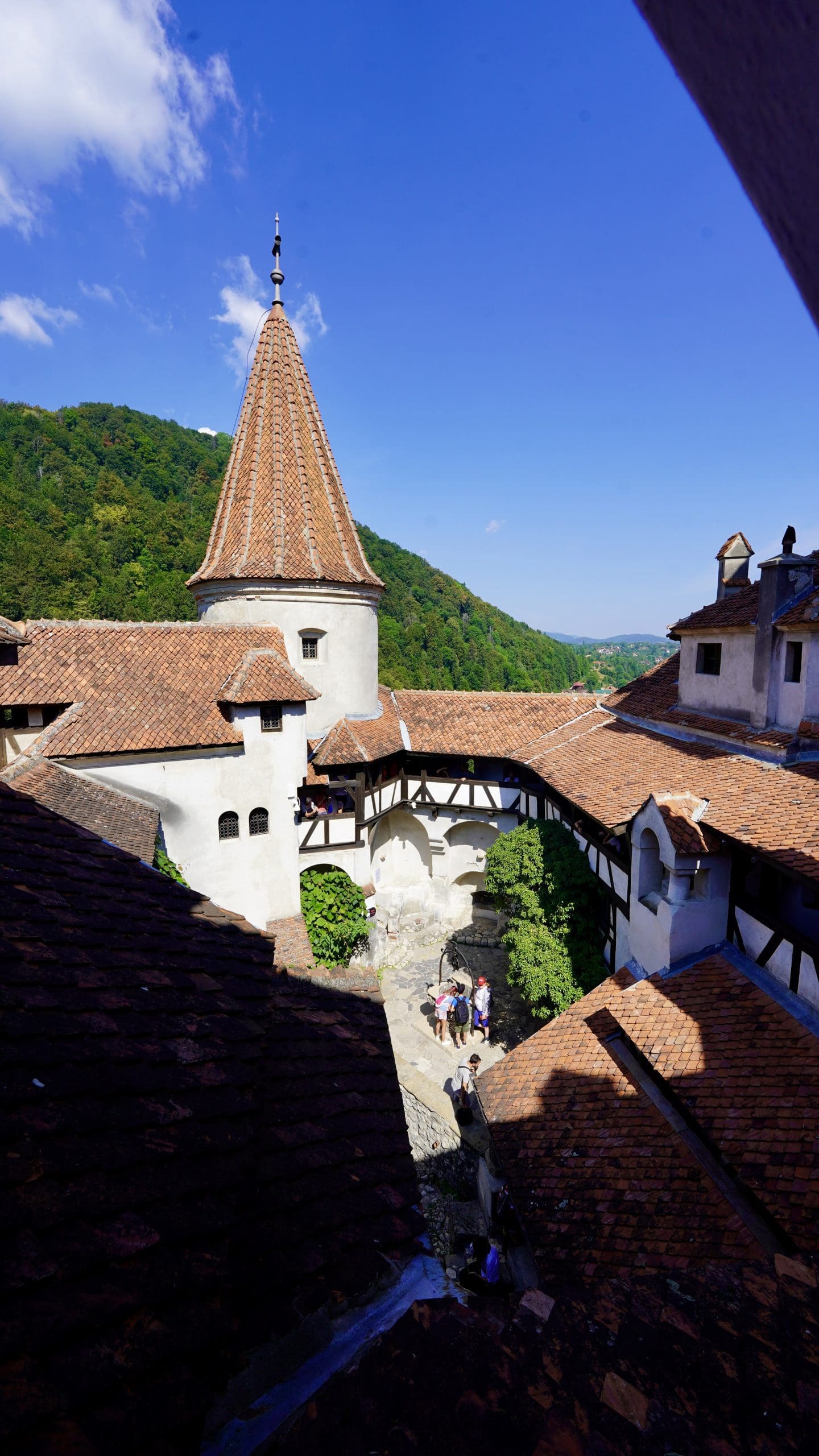 view of roof line