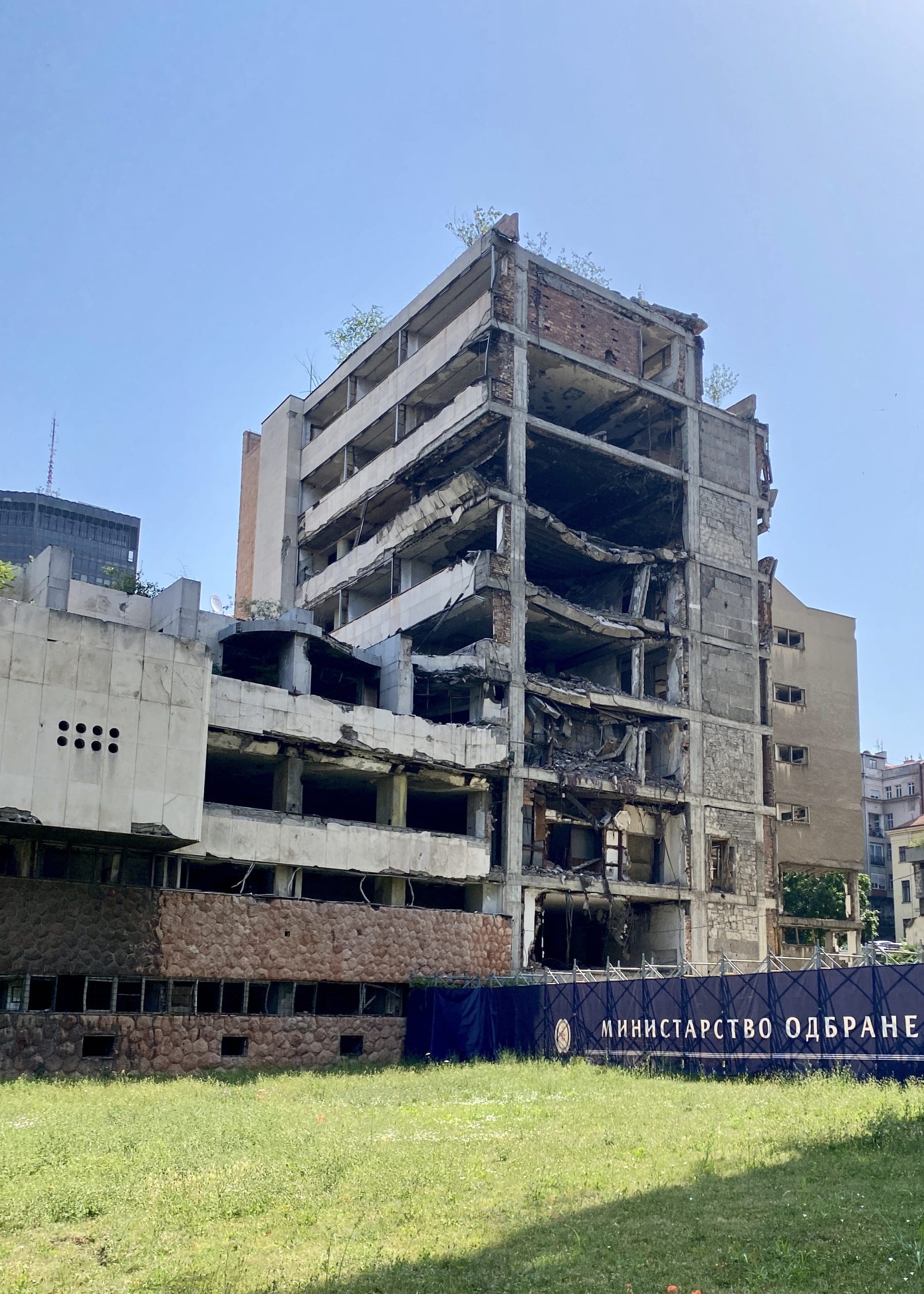 a eight story building that was bombed