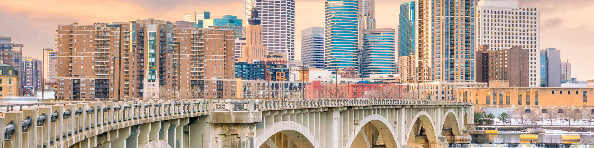 a bridge and cityscape
