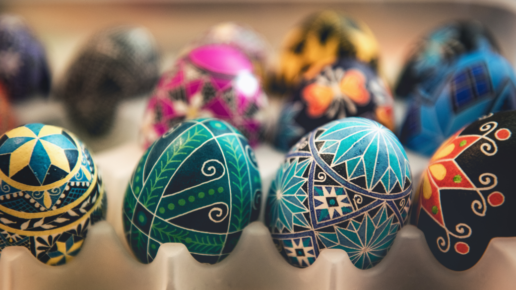 decorated colorful eggs