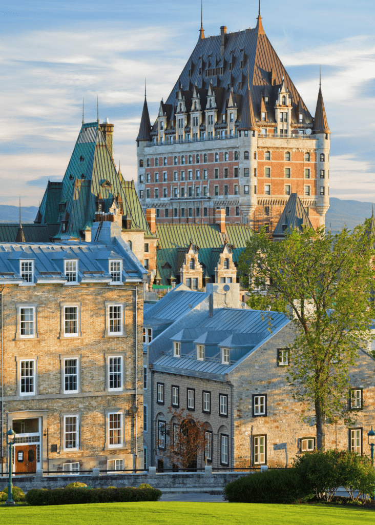 a view of the skyline of quebec city, canada
