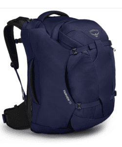 blue backpack with zip off day pack