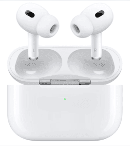 white case with two ear buds
