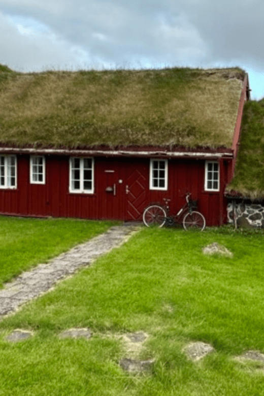 house with grass turf roof in the Faroe Islands